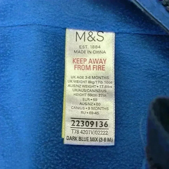 M&S - Footed convertible bunting  bag/snow suit. Size 9 months - Picture 5 of 6